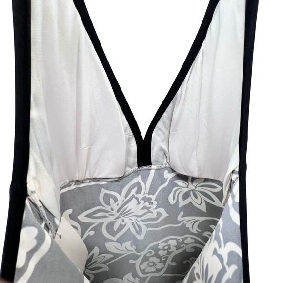 Tommy Bahama Spa Dress Womens M Black White Scroll Halter Cup Cover Up Resort - Picture 7 of 16